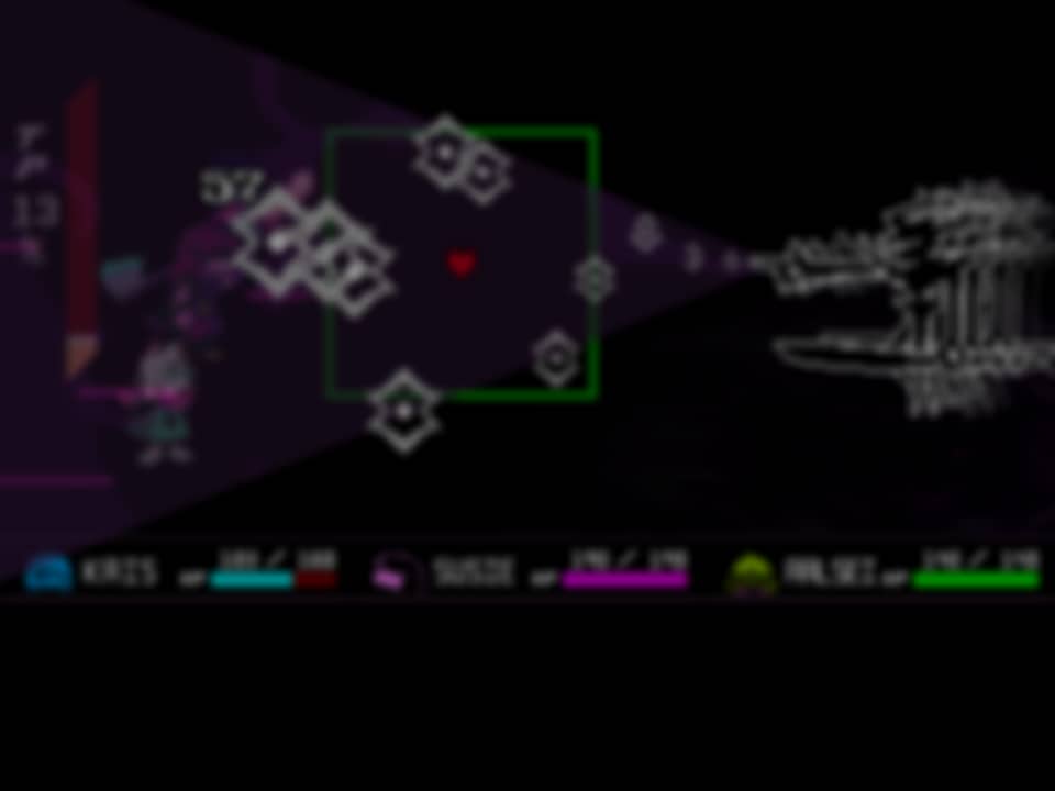 Three heroes wait on the left while a pitch-black curved sword points through a ring of white stars.